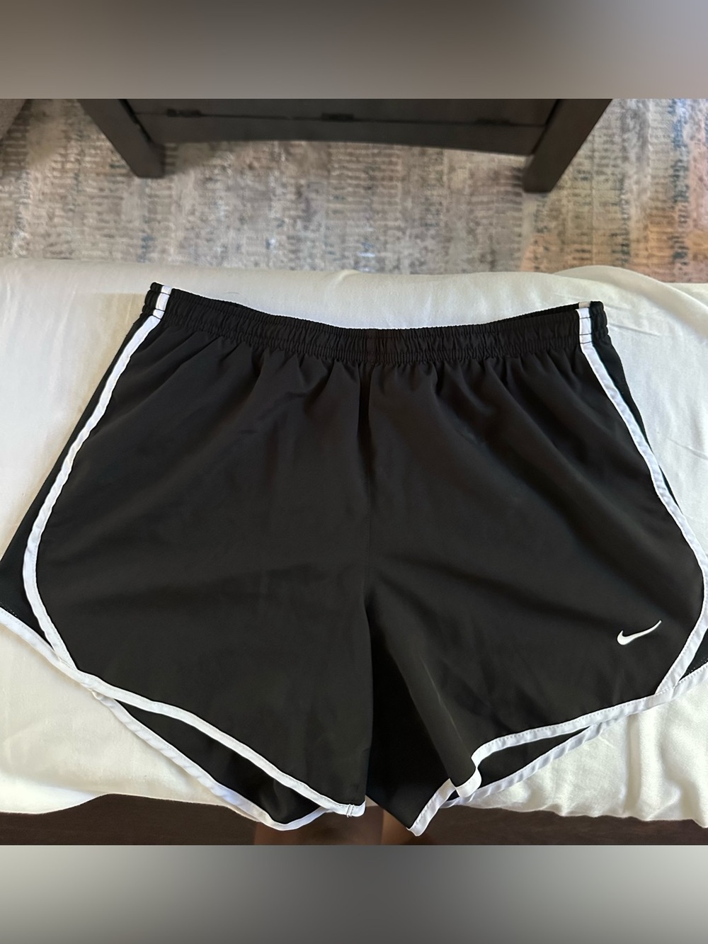 Nike Dri-FIT Tempo Running Shorts Black White Built-In Brief XL